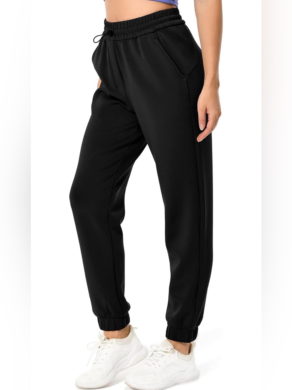 Colorfulkoala Women's High Waisted Modal Joggers Black Small